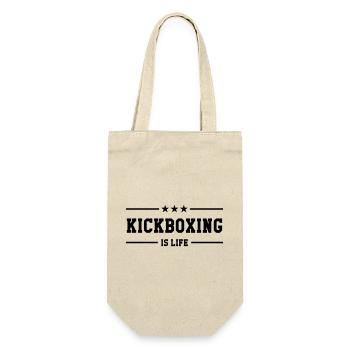 Kickboxen / Kickboxing / Kickboxer / Kick Boxing - Geschenkbeutel für Flaschen - Natur - Vorne