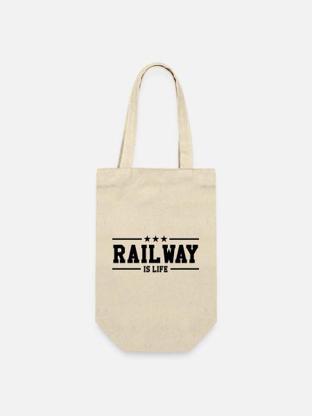 Eisenbahner / Eisenbahnen / Eisenbahn / Bahn - Geschenkbeutel für Flaschen - Natur