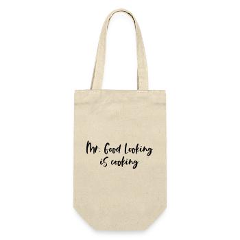 Mr. Good Looking is cooking - for sexy chefs - Gift Bag for Bottles - nature - Front