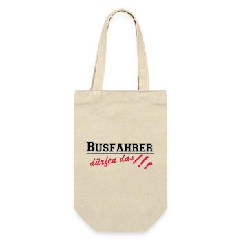 Busfahrer Bus Omnibus Kraftfahrer dürfen...(25) - Geschenkbeutel für Flaschen - Natur - Vorne