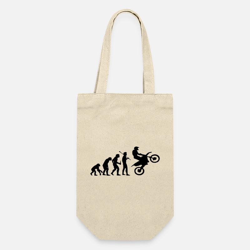 Evolution Affe zu Motocross - Geschenkbeutel für Flaschen - Natur