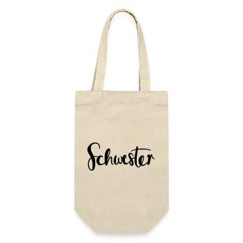 Schwester - Geschenkbeutel für Flaschen - Natur - Vorne