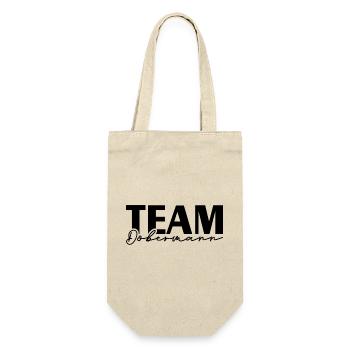 TEAM DOBERMANN Dobie Hundesport Hunde IGP Wilsigns - Geschenkbeutel für Flaschen - Natur - Vorne