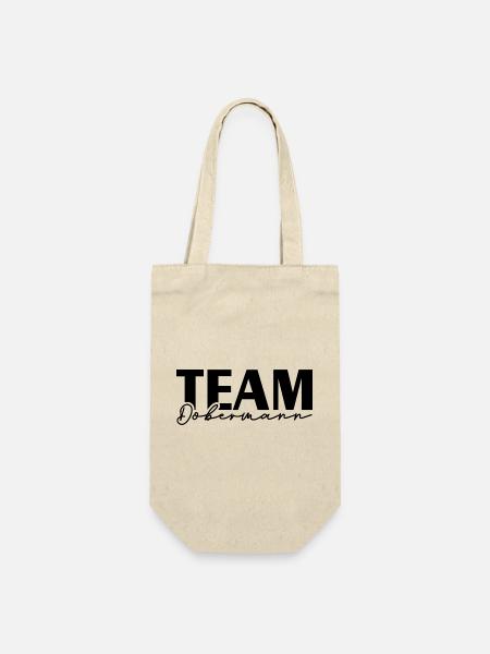TEAM DOBERMANN Dobie Hundesport Hunde IGP Wilsigns - Geschenkbeutel für Flaschen - Natur