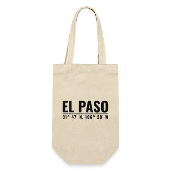 El Paso Vintage Koordinaten Shirt - Geschenkbeutel für Flaschen - Natur - Vorne
