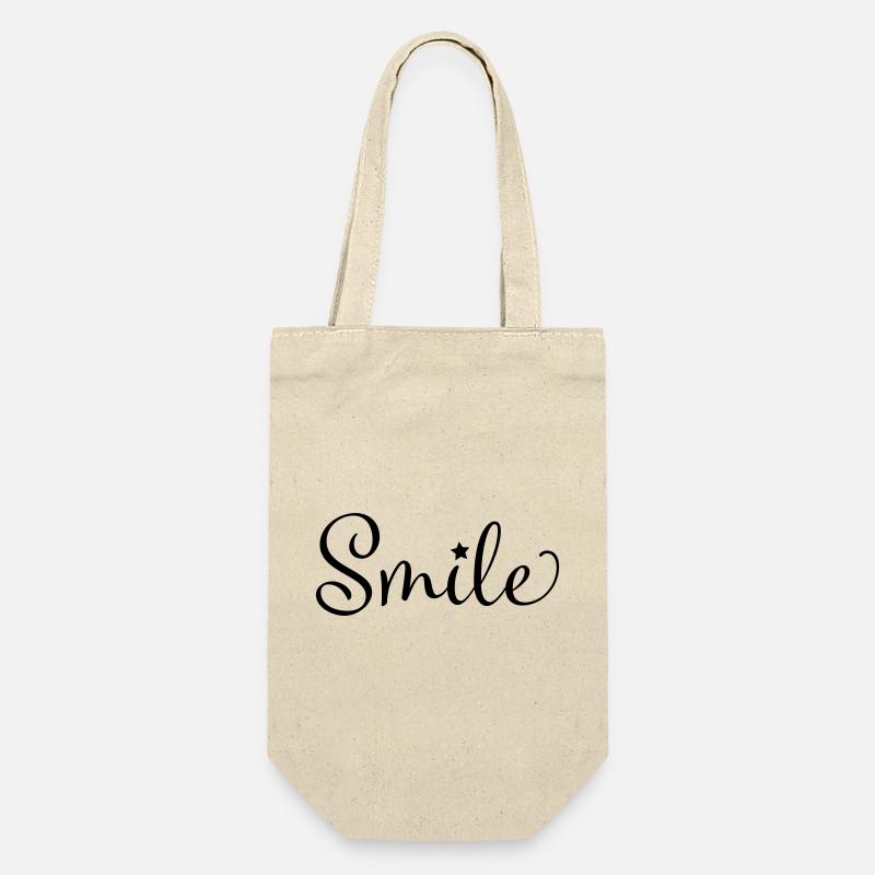 Smile - Geschenkbeutel für Flaschen - Natur