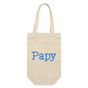 PAPY. FÊTE DES PÈRES. BONNE FÊTE PAPY. JE T'AIME. - Sac à bouteille - nature - Devant