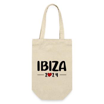 Ibiza 2024 Herz Reise - Geschenkbeutel für Flaschen - Natur - Vorne