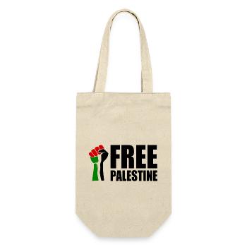 Free palestine - Geschenkbeutel für Flaschen - Natur - Vorne