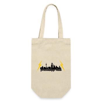 Presskopp Mob - ffm Skyline - Geschenkbeutel für Flaschen - Natur - Vorne