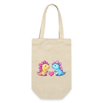 Dinosaur Stegosaurus Couple Love - Gift Bag for Bottles - nature - Front