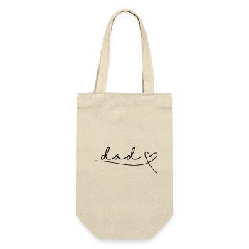 Papa Papa Cadeau Fête des Pères Naissance Bébé Coeur - Sac à bouteille - nature - Devant