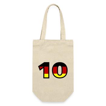 10 Zahl Deutschland Trikot - Geschenkbeutel für Flaschen - Natur - Vorne
