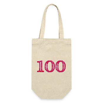 100. 100 YEARS. 100th ANNIVERSARY. BIRTHDAY 100 - Gift Bag for Bottles - nature - Front