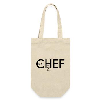 Best Chef ever - Geschenkbeutel für Flaschen - Natur - Vorne