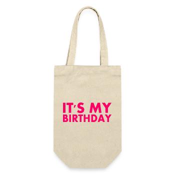 It's my birthday - Geschenkbeutel für Flaschen - Natur - Vorne