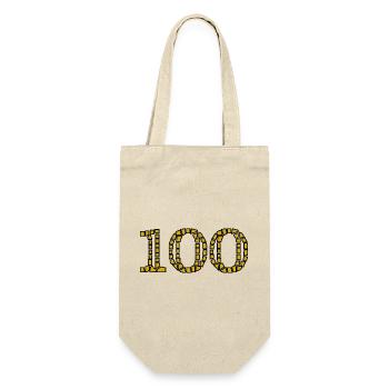 100. 100 ANS. 100e ANNIVERSAIRE. ANNIVERSAIRE 100  - Sac à bouteille - nature - Devant