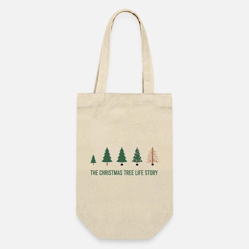 Weihnachtsbaum Evolution – Lustiges Xmas Design - Geschenkbeutel für Flaschen - Natur