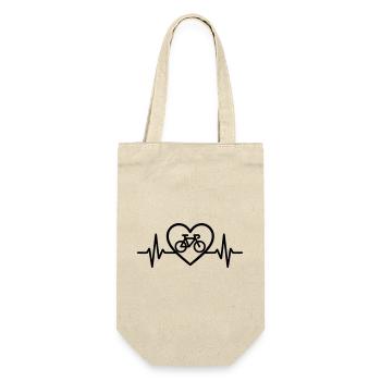 Heart Cycling – Passion for Cycling - Gift Bag for Bottles - nature - Front