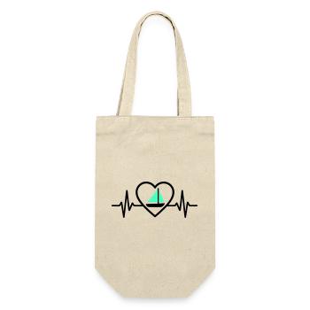 Heart Sailing – Passion Boat - Gift Bag for Bottles - nature - Front