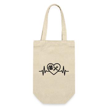 Heart Beer Car Mechanic Humor - Gift Bag for Bottles - nature - Front