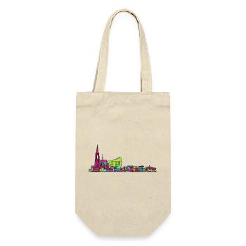 Strasbourg City Skyline Cathedral Line Art - Gift Bag for Bottles - nature - Front