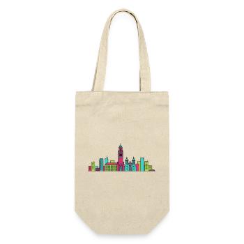 Charleroi City Skyline Glockentürm: Moderne Linienzeichnung - Geschenkbeutel für Flaschen - Natur - Vorne