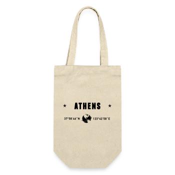 Athen, Griechenland, Koordinaten Planet Erde - Geschenkbeutel für Flaschen - Natur - Vorne