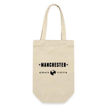 Manchester UK Koordinaten Planet Erde - Geschenkbeutel für Flaschen - Natur - Vorne