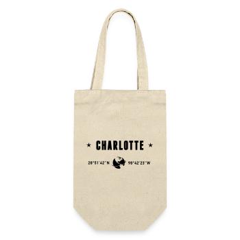Charlotte, North Carolina Koordinaten, Globe - Geschenkbeutel für Flaschen - Natur - Vorne