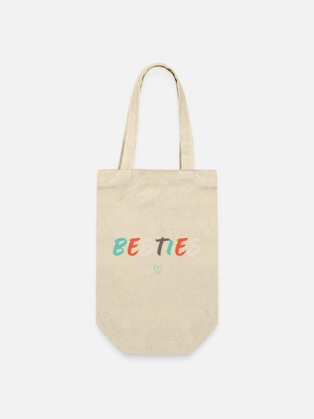 Besties Beste Freundinnen Beste Freunde - Geschenkbeutel für Flaschen - Natur