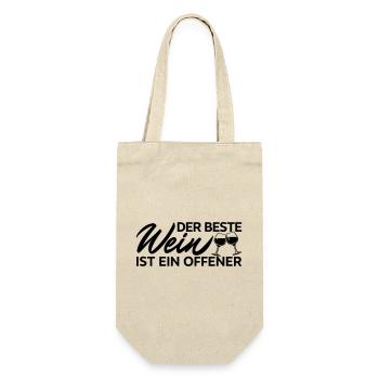 Der Beste Wein Offener Spruch Shirt - Geschenkbeutel für Flaschen - Natur - Vorne
