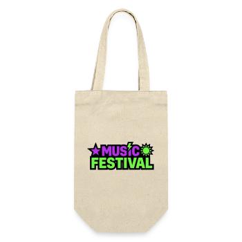 Music Festival Schriftzug Grafik - Geschenkbeutel für Flaschen - Natur - Vorne