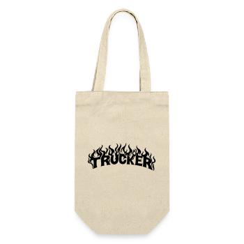 Trucker Lettering Flames - Color Changeable - Gift Bag for Bottles - nature - Front