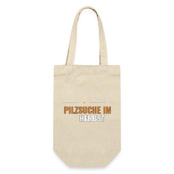 Pilzsuche im Herbst. Herbstliches Sammel - Geschenkbeutel für Flaschen - Natur - Vorne
