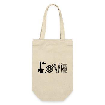  Nähen Liebe Handarbeit Nähhobby Kreative - Geschenkbeutel für Flaschen - Natur - Vorne