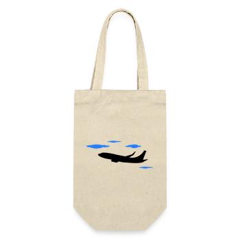 flugzeug2 - Geschenkbeutel für Flaschen - Natur - Vorne