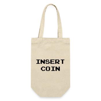 Insert Coin / Geek / Gaming / Gamer / Gamer / Game - Geschenkbeutel für Flaschen - Natur - Vorne