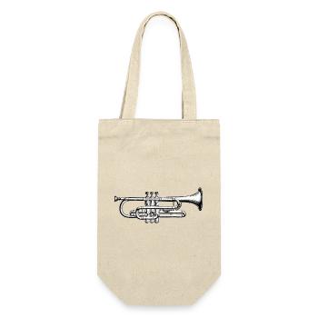 Trompete Trumpet - Geschenkbeutel für Flaschen - Natur - Vorne