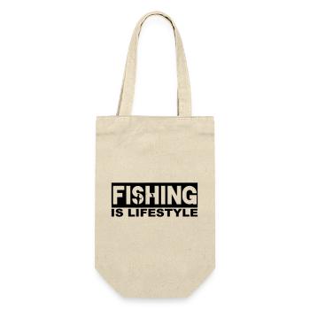 Fishing is lifestyle - Geschenkbeutel für Flaschen - Natur - Vorne