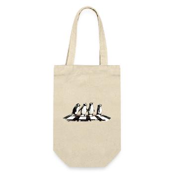 Pinguine - Geschenkbeutel für Flaschen - Natur - Vorne