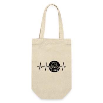 cafe racer symbol puls Motorrad Biker Caferacer - Geschenkbeutel für Flaschen - Natur - Vorne