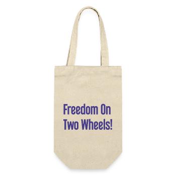 Freedom on Two Wheels - Cyclist Design - Gift Bag for Bottles - nature - Front