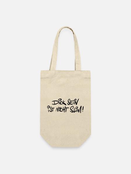 Dicksein Humor Spruch Wortwitz - Geschenkbeutel für Flaschen - Natur