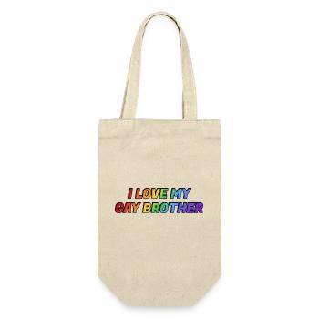 Ich liebe meinen schwulen Bruder - Geschenkbeutel für Flaschen - Natur - Vorne