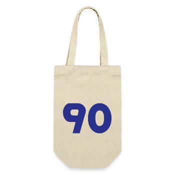 90. 90 ANS. 90e ANNIVERSAIRE. ANNIVERSAIRE 90 ANS. - Sac à bouteille - nature - Devant