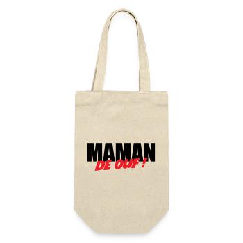 Verrückte Mama! - Geschenkbeutel für Flaschen - Natur - Vorne
