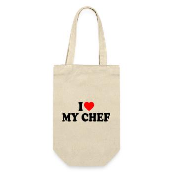 I love my chef - Gift Bag for Bottles - nature - Front