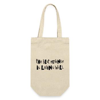 Beste Rache ... von Cean - Geschenkbeutel für Flaschen - Natur - Vorne