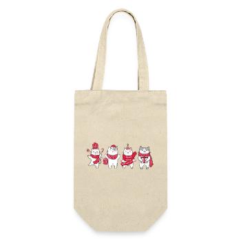 cat in christmas - Gift Bag for Bottles - nature - Front